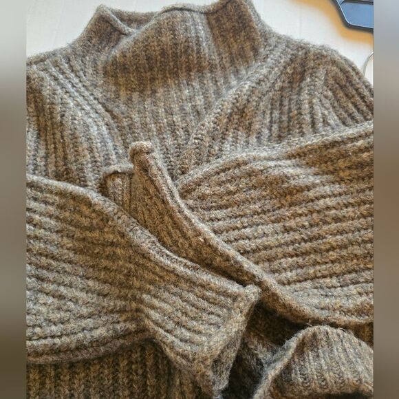 Madewell Loretto Mockneck Pullover Sweater In Brown Size XS - Picture 3 of 13